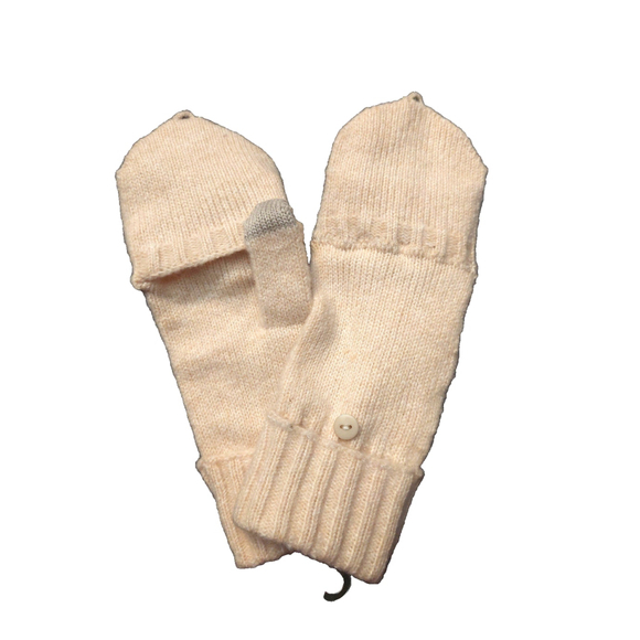 On 34th Wide-Ribbed Pop-Top Oat/Beige Knit Gloves Sz One Size NWT - Picture 4 of 11
